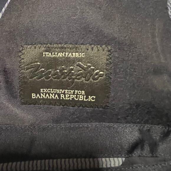 Banana Republic Jacket Mens 44R Blue Mohair Wool Blazer Marzotto 2 Button - Picture 8 of 13
